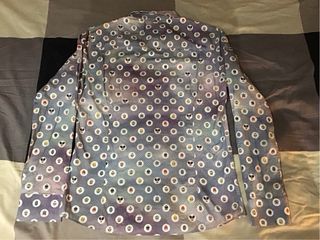 Camisa manga larga retro M - Azul/Lila