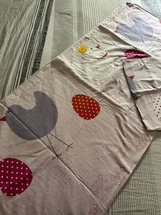 Funda Nórdica y Funda de Almohada Pájaros Rosa