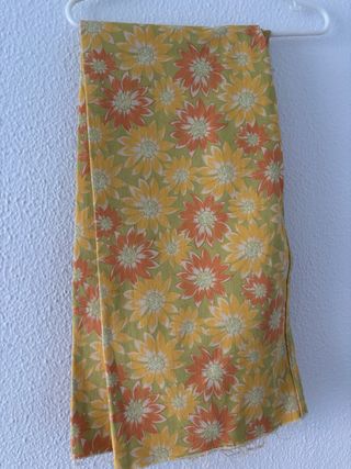 Tela Zara flores - Verde Naranja