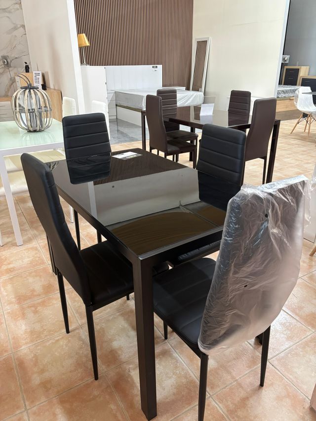 Mesa Comedor 4 Sillas Negra - Mallorca