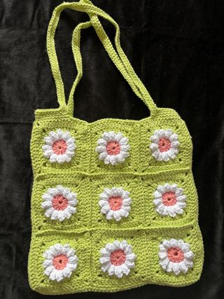 Bolso crochet flores