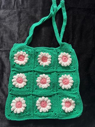 Bolso crochet flores