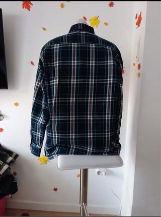 Camisa cuadros manga larga - Azul, Verde