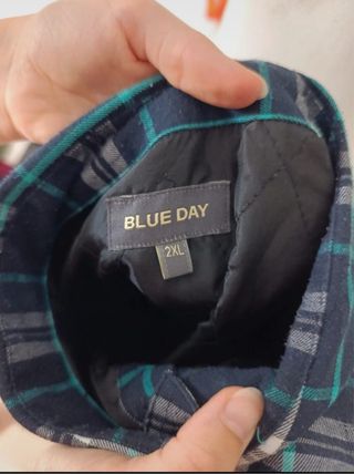 Camisa cuadros manga larga - Azul, Verde