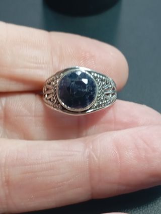 Anillo plata ley zafiro 