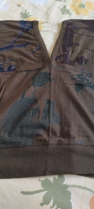 Blusa c/manga corta - Verde oliva