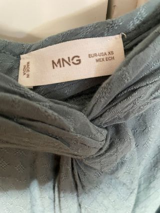 Falda midi Mango azul claro