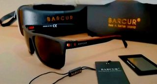 Gafas Sol Barcur Polarizadas Negras Rojo +Estuche