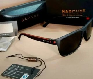 Gafas Sol Barcur Polarizadas Negras Rojo +Estuche