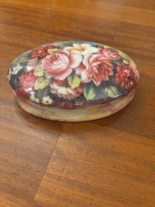 Scatola portagioie ceramica fiori