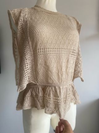 Top beige Zara - Talla M