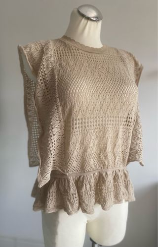 Top beige Zara - Talla M