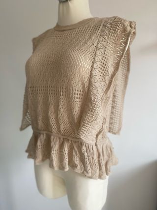 Top beige Zara - Talla M