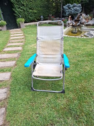Silla Plegable Playa - Beige/Azul