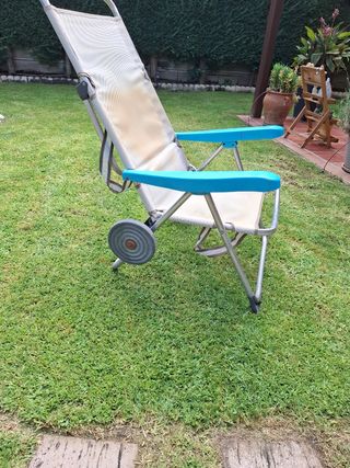 Silla Plegable Playa - Beige/Azul