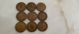 9 Monedas 1 Peseta 1947 Franco