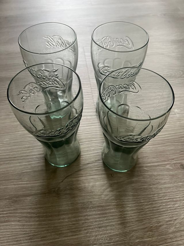 4 tazze Coca-Cola - Vetro verde