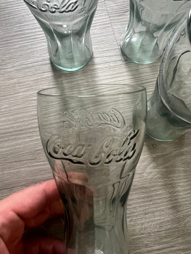 4 tazze Coca-Cola - Vetro verde
