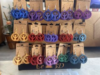 Pendientes 3D: varios colores
