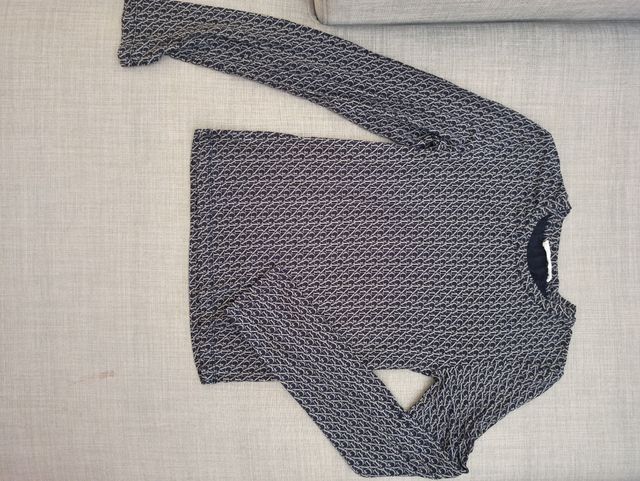 Camiseta manga larga - negra y beige Logo MNG