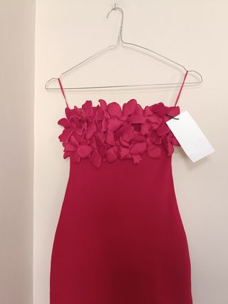 Vestido midi rojo flores