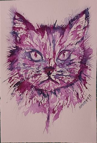 Acquerello acquarello Gatto 