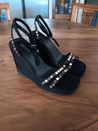 Sandali Liu Jo neri con zeppa