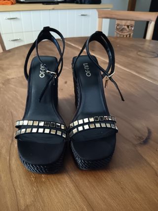 Sandali Liu Jo neri con zeppa