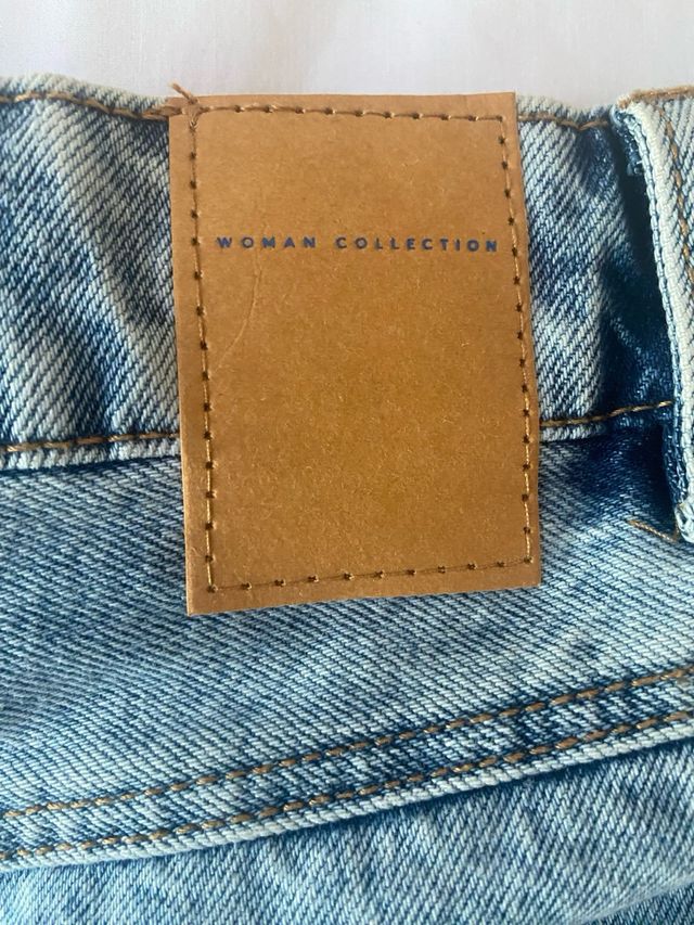 Falda vaquera midi azul mujer talla L