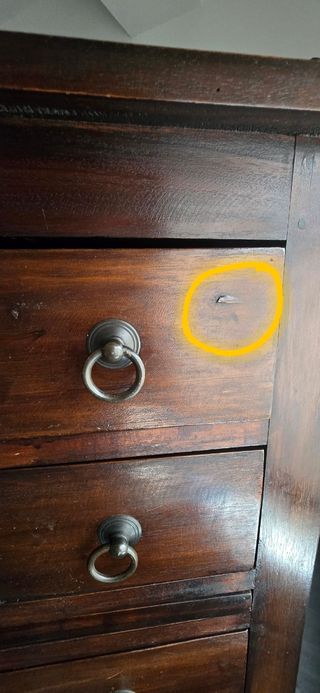 Vitrina Estantería Cajonera. Estilo Colonial.