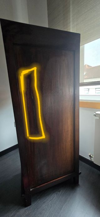 Vitrina Estantería Cajonera. Estilo Colonial.