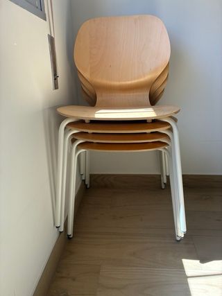 4 Sillas comedor Abedul/Sefast blanco SIGTRYGG