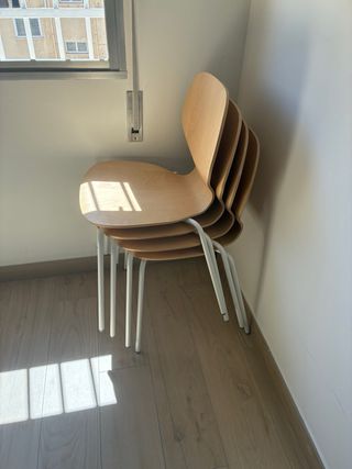 4 Sillas comedor Abedul/Sefast blanco SIGTRYGG