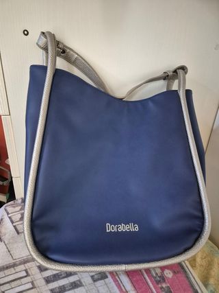 Borsa Dorabella blu e argento