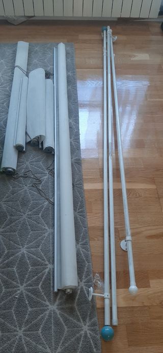 Cortinas enrollables blancas + barra