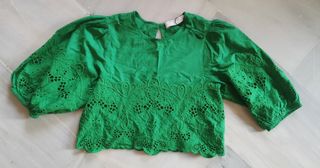 Blusa Bordada Verde Adolescente