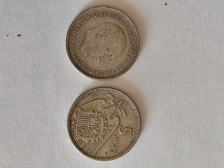 2 Monedas 5 Ptas España 1957
