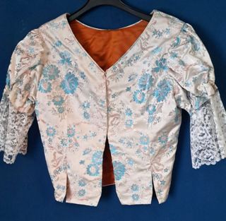Traje de fallera vintage azul y plata. 1971