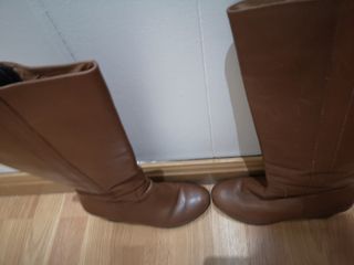 Botas Marrón Piel - Tacon Cuña