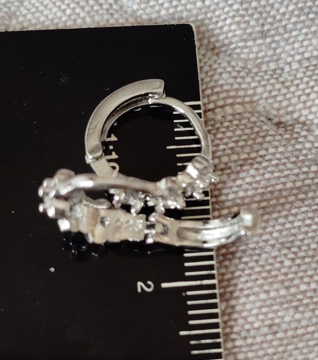 Pendientes plata 3 diamantes