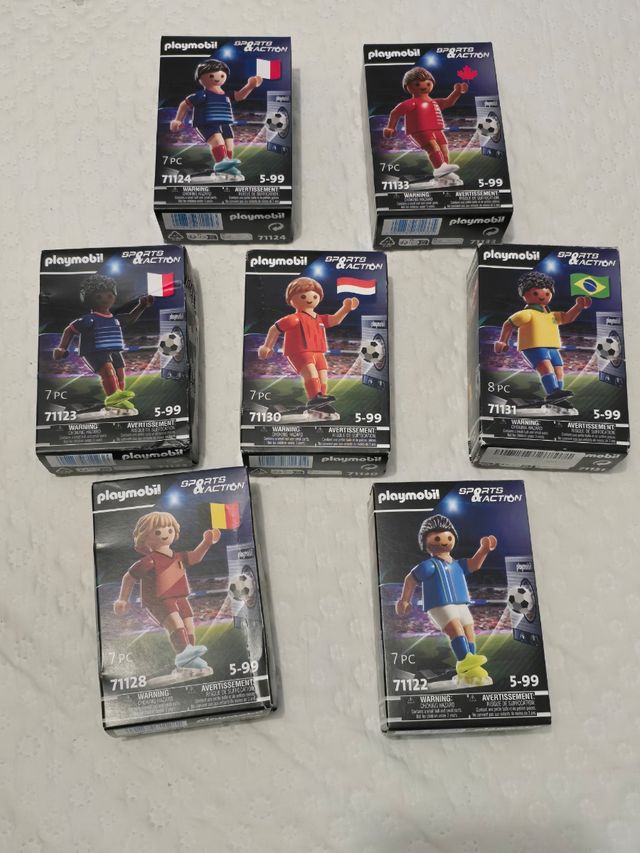 Lote Playmobil Futbolistas Mundial: 7 Figuras