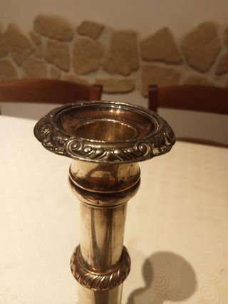 Candeliere in old Sheffield plate,placcato argento