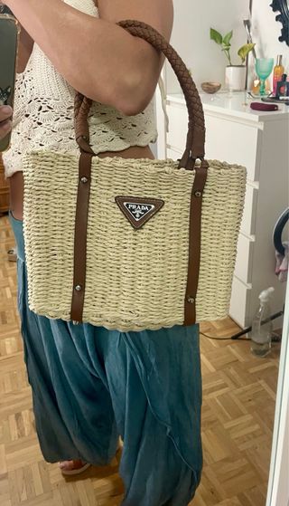 Bolso Prada mimbre beige