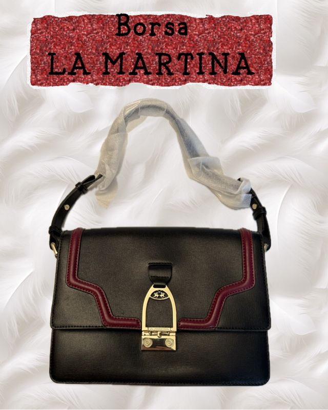 Borsa a spalla La Martina - nera e rossa