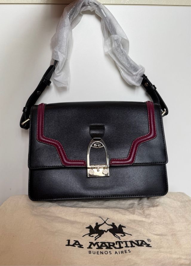 Borsa a spalla La Martina - nera e rossa