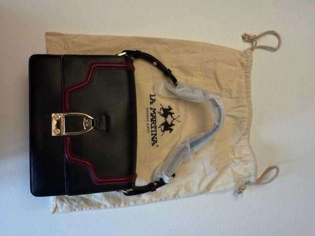 Borsa a spalla La Martina - nera e rossa