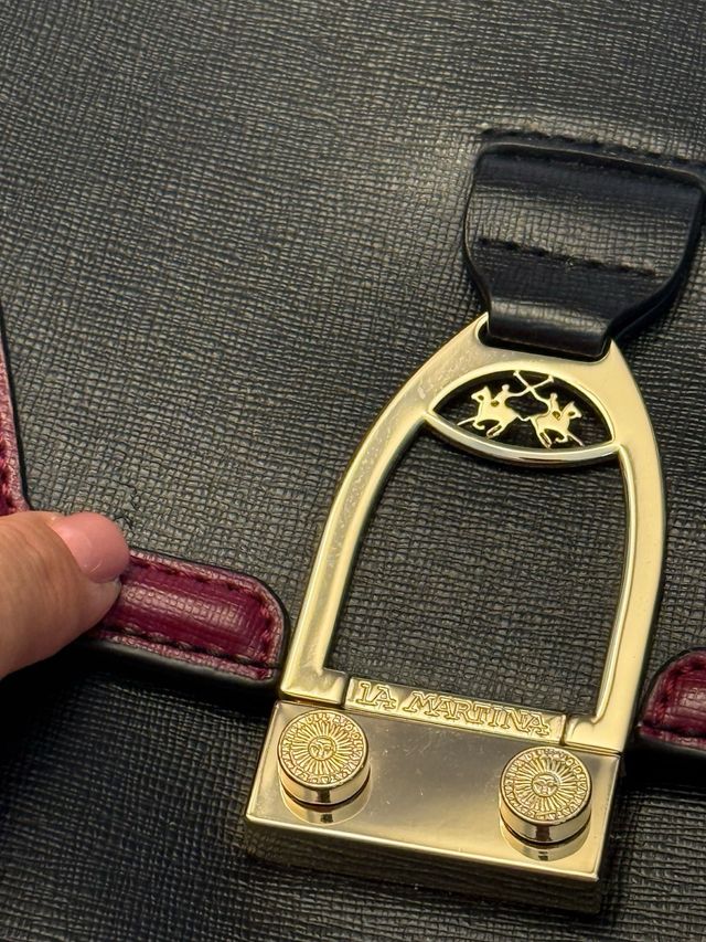 Borsa a spalla La Martina - nera e rossa