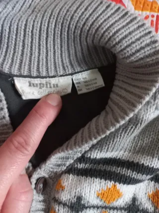 Cardigan bimbo grigio-arancio