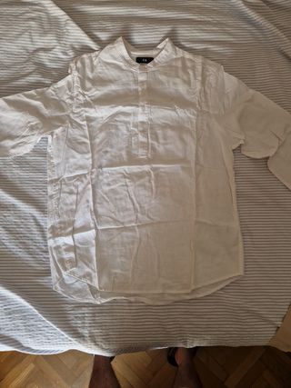 Camisa lino blanca L