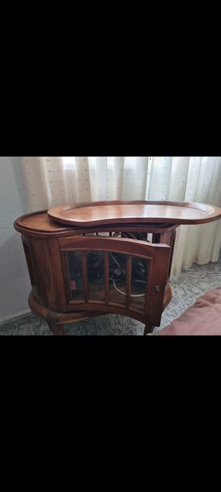 Mesa bar madera teka vintage